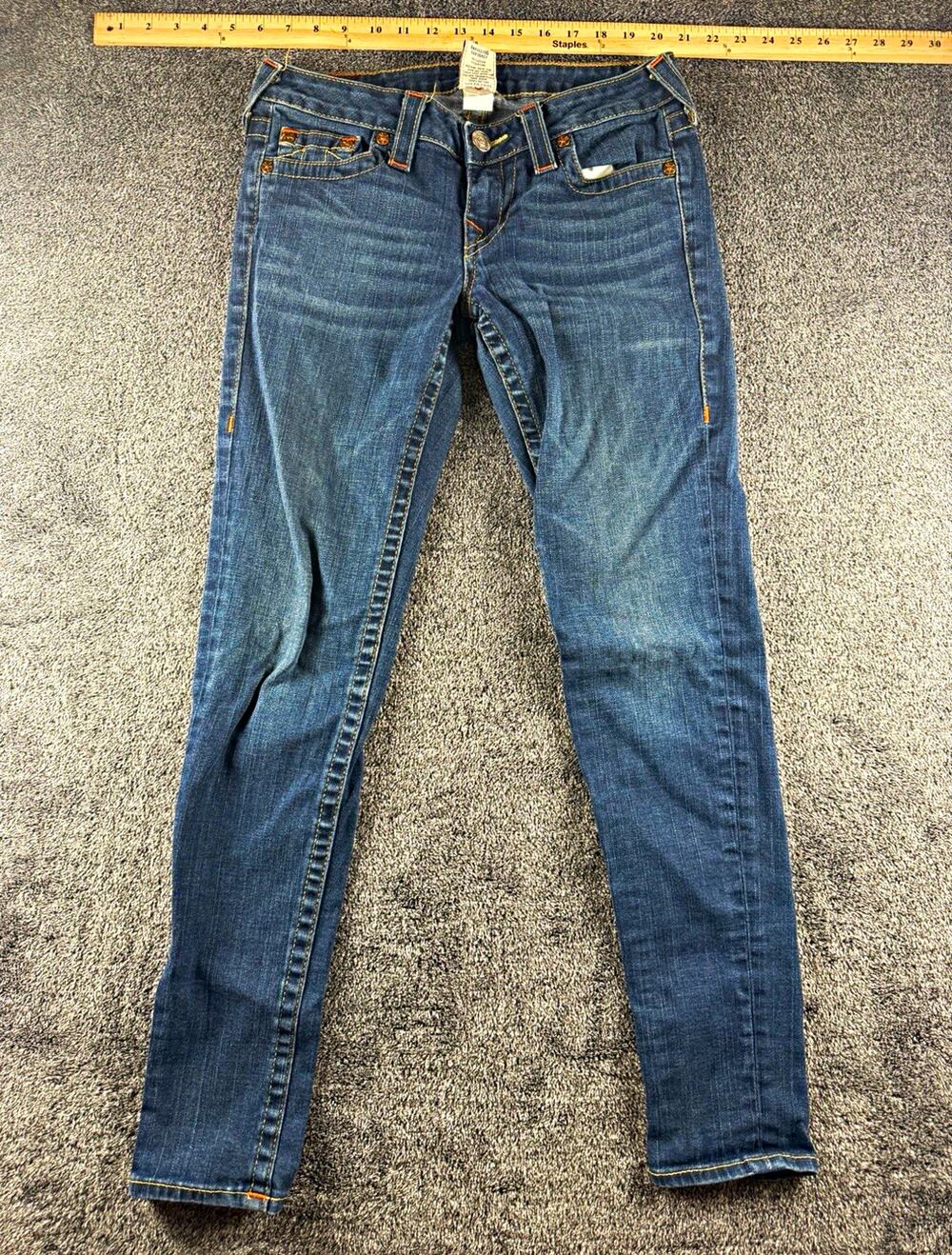 Y2K True Religion Skinny Jeans Women’s 29 Low Rise Dark Wash Made in USA